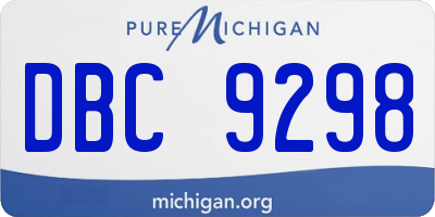 MI license plate DBC9298