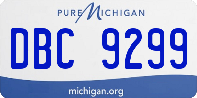 MI license plate DBC9299