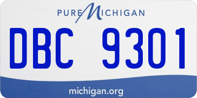 MI license plate DBC9301