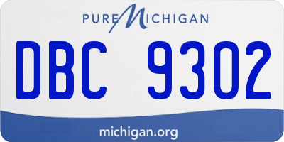 MI license plate DBC9302