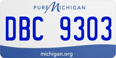 MI license plate DBC9303