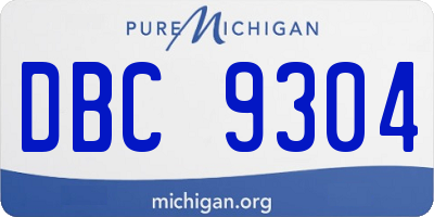 MI license plate DBC9304