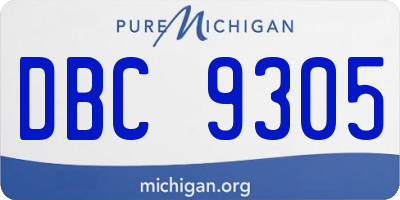 MI license plate DBC9305