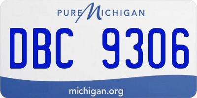 MI license plate DBC9306