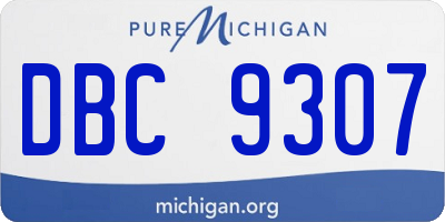 MI license plate DBC9307