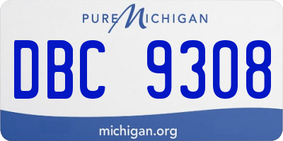 MI license plate DBC9308