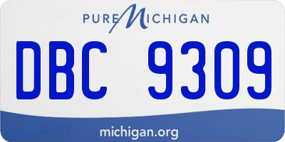 MI license plate DBC9309