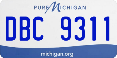 MI license plate DBC9311