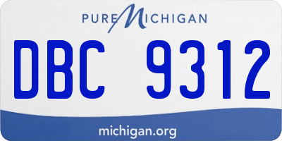 MI license plate DBC9312