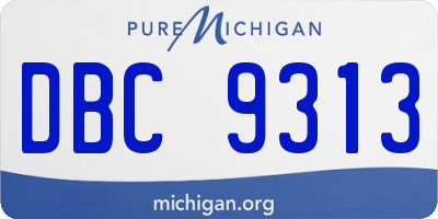 MI license plate DBC9313