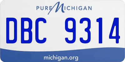 MI license plate DBC9314