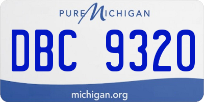 MI license plate DBC9320