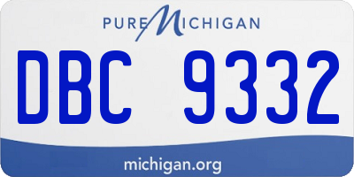 MI license plate DBC9332