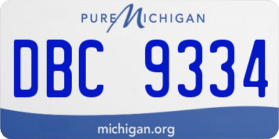 MI license plate DBC9334