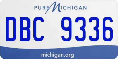 MI license plate DBC9336