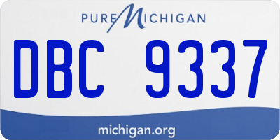 MI license plate DBC9337