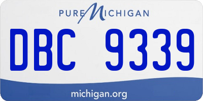 MI license plate DBC9339