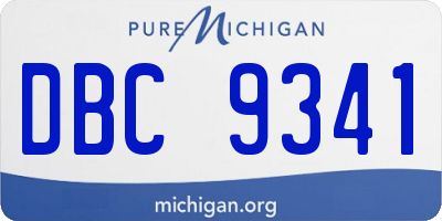 MI license plate DBC9341