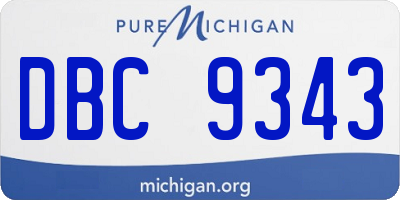 MI license plate DBC9343