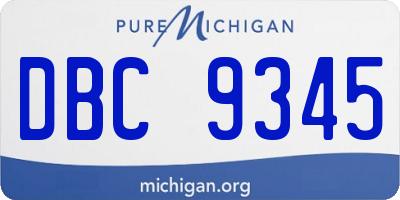 MI license plate DBC9345
