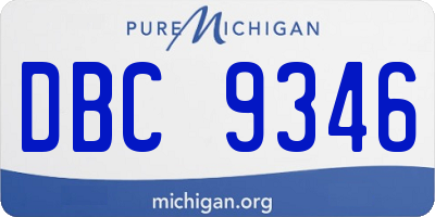 MI license plate DBC9346