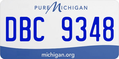 MI license plate DBC9348