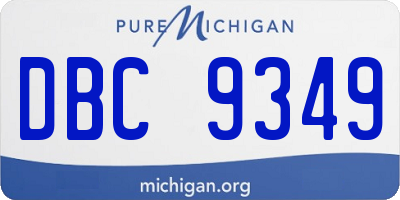 MI license plate DBC9349