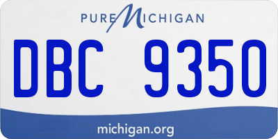 MI license plate DBC9350