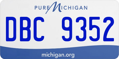 MI license plate DBC9352