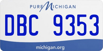 MI license plate DBC9353