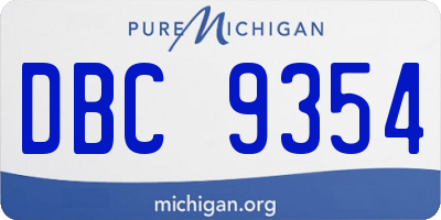 MI license plate DBC9354