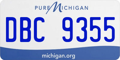 MI license plate DBC9355