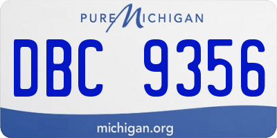 MI license plate DBC9356