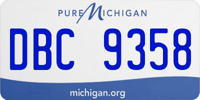 MI license plate DBC9358
