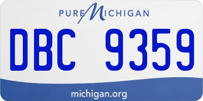 MI license plate DBC9359