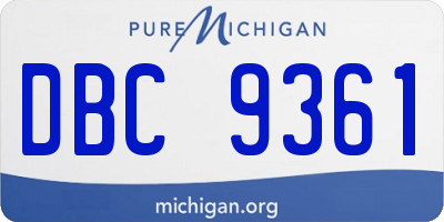 MI license plate DBC9361