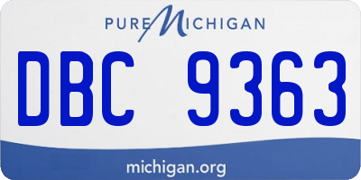 MI license plate DBC9363