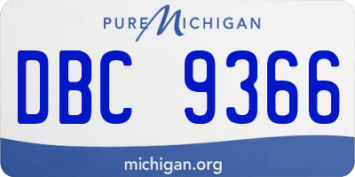 MI license plate DBC9366