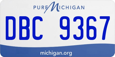 MI license plate DBC9367