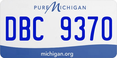MI license plate DBC9370