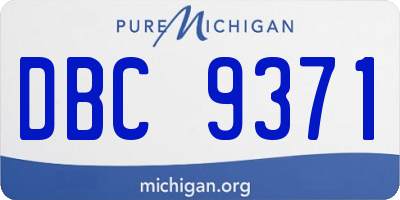 MI license plate DBC9371