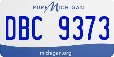MI license plate DBC9373