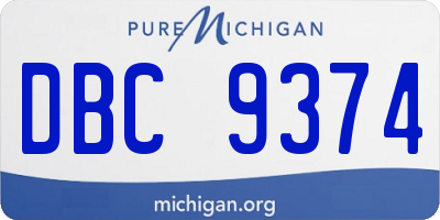 MI license plate DBC9374