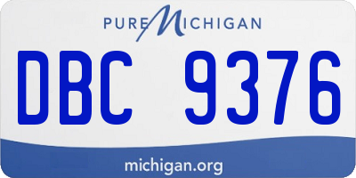 MI license plate DBC9376