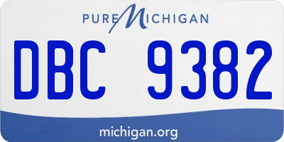 MI license plate DBC9382