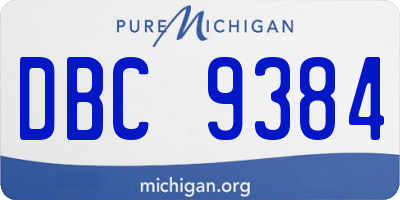 MI license plate DBC9384