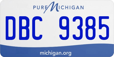 MI license plate DBC9385