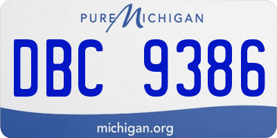 MI license plate DBC9386