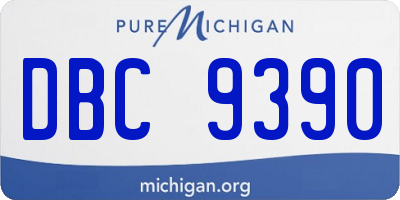 MI license plate DBC9390