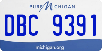 MI license plate DBC9391